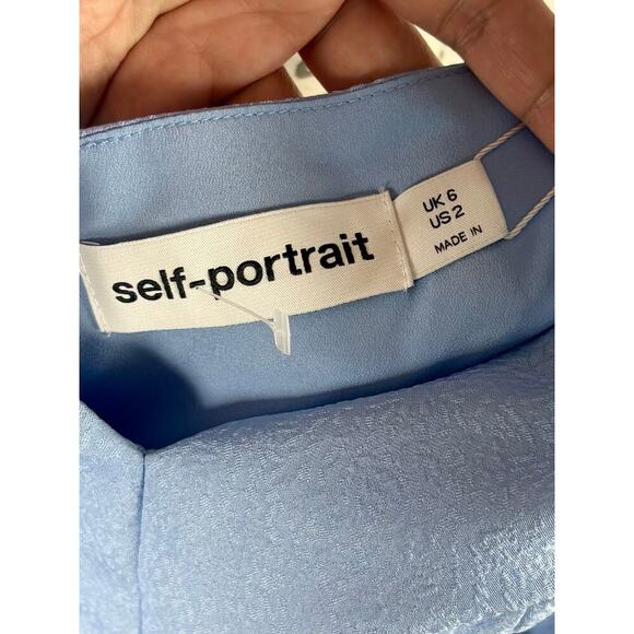 B40. Self-Portrait Pleated Taffeta Midi Dress 2 Cocktail Party Emily In Paris - Picture 8 of 10